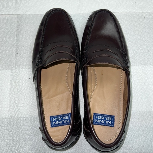 Nunn Bush Kent Men's Moc Toe Penny Loafer Burgundy Leather Dress Shoes Size 9.5M - Picture 10 of 11